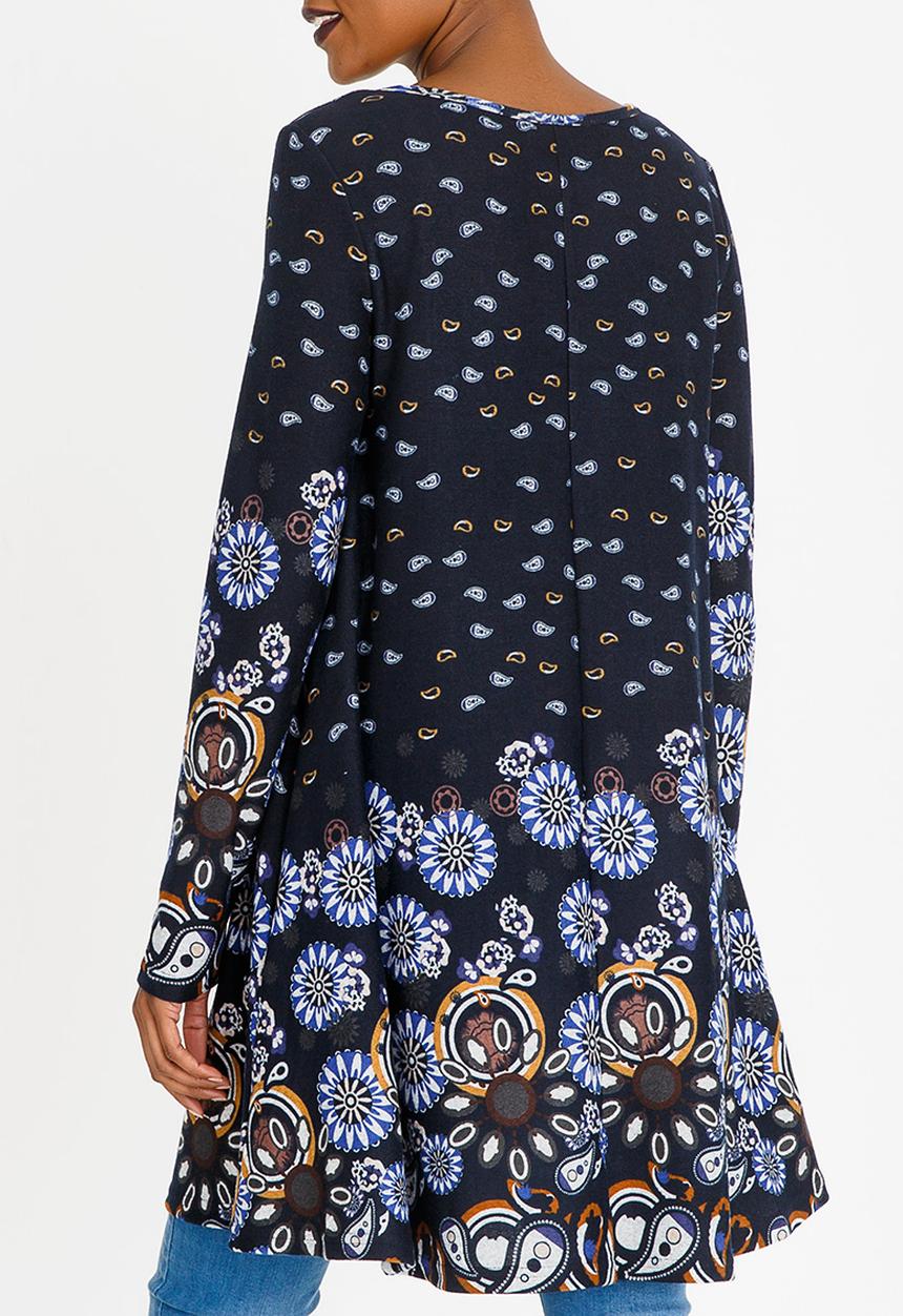 Revenge - Flare Detail Top Navy