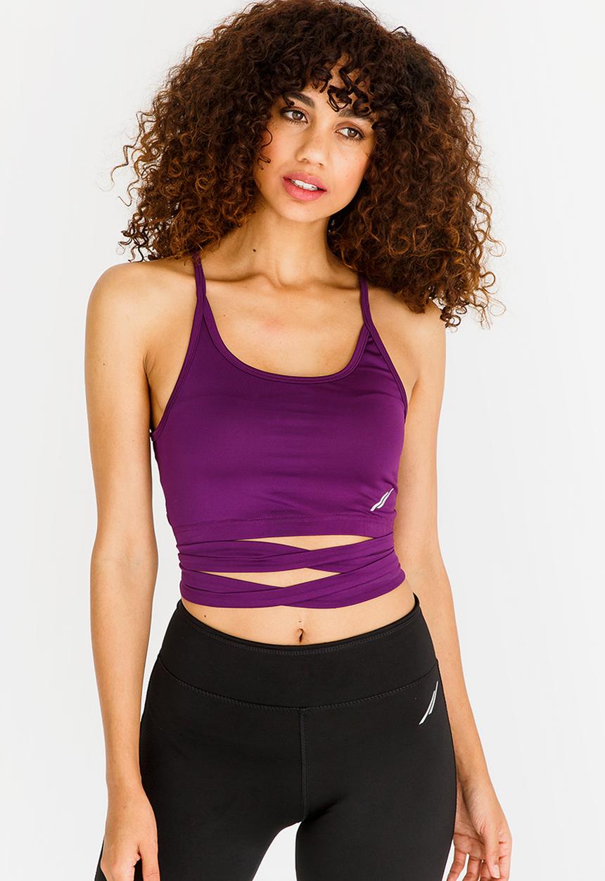 Lithe - Strappy Bra with Metal Ring Dark Purple
