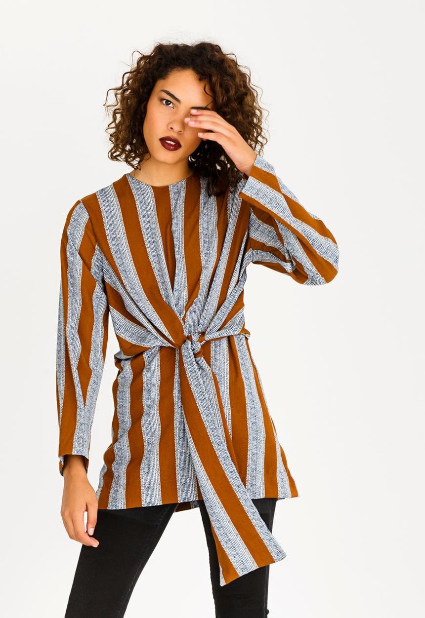 STYLE REPUBLIC - Self-tie Blouse Multi-colour
