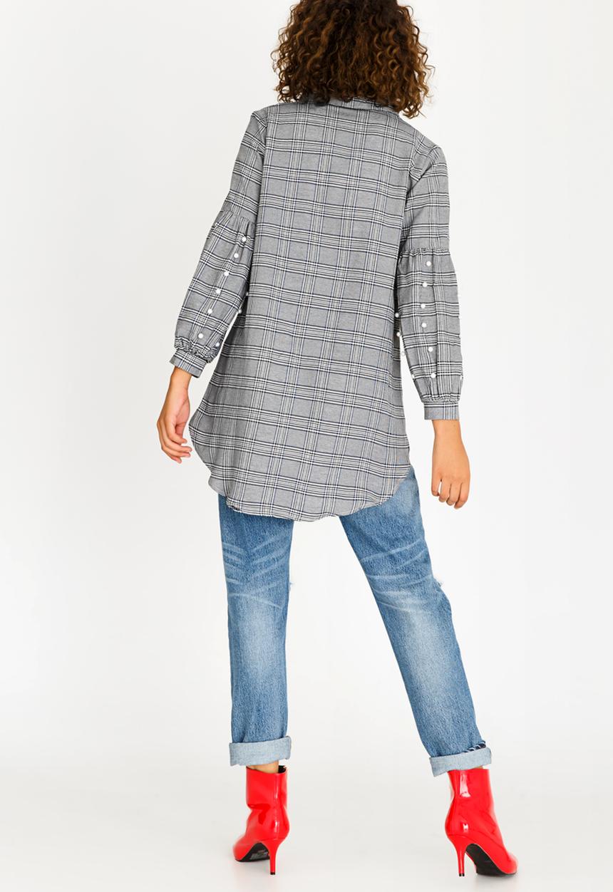 STYLE REPUBLIC - Check Pearl Detail Shirt Multi-colour
