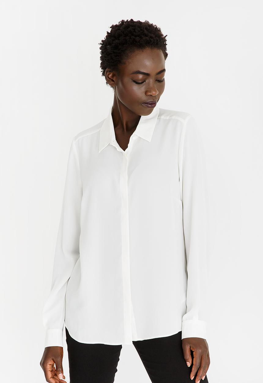 edit - Button Stand Blouse Cream