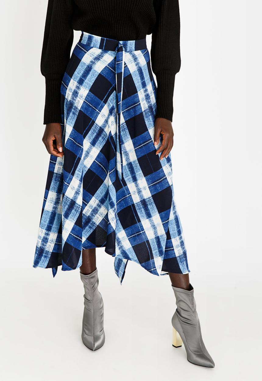 STYLE REPUBLIC - Asymmetrical Skirt Blue and White