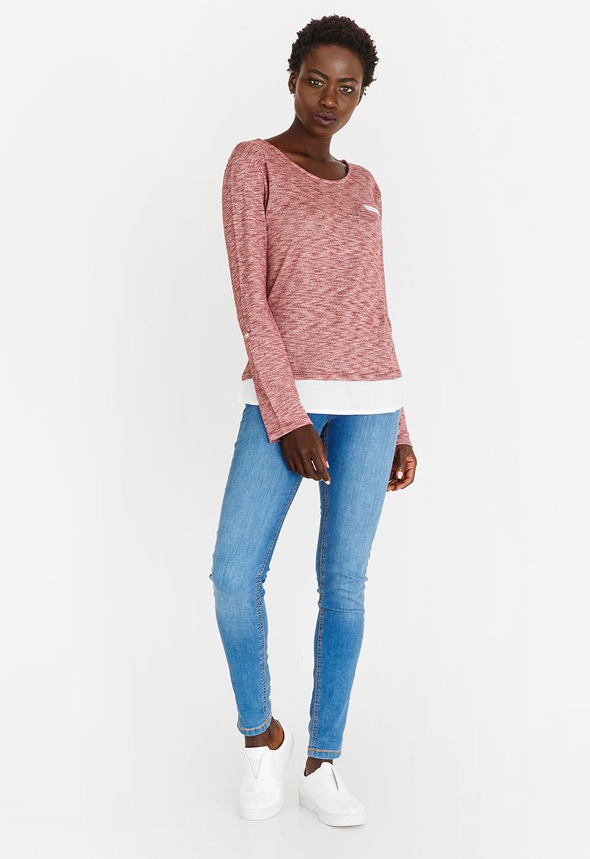 JEEP - Slinky Pocket Tee Burgundy