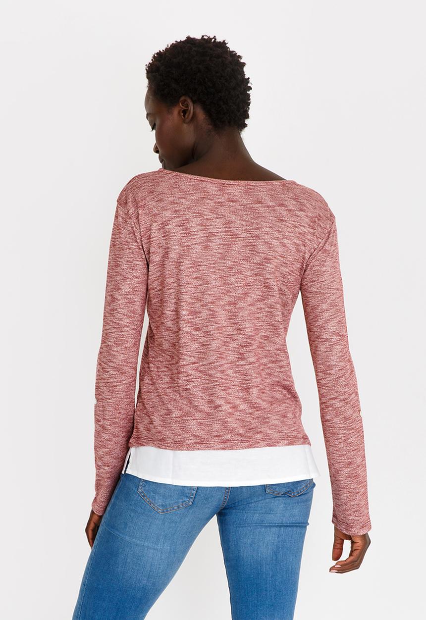 JEEP - Slinky Pocket Tee Burgundy