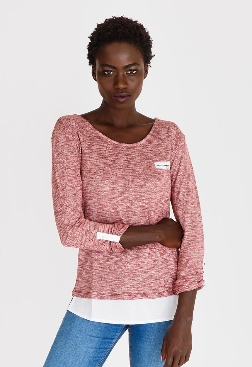 JEEP - Slinky Pocket Tee Burgundy