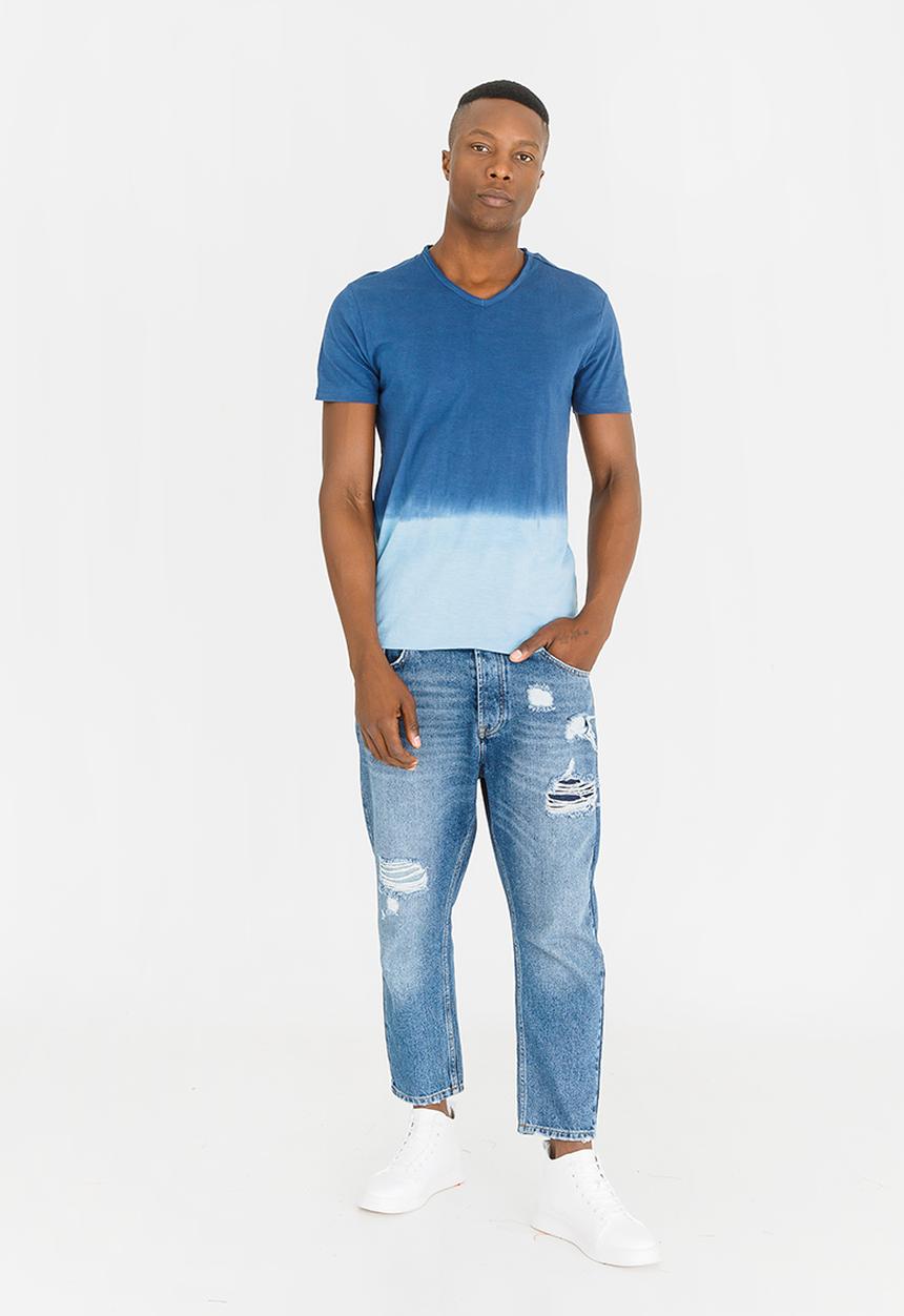 STYLE REPUBLIC - Dylan Dip Dye Tee Blue