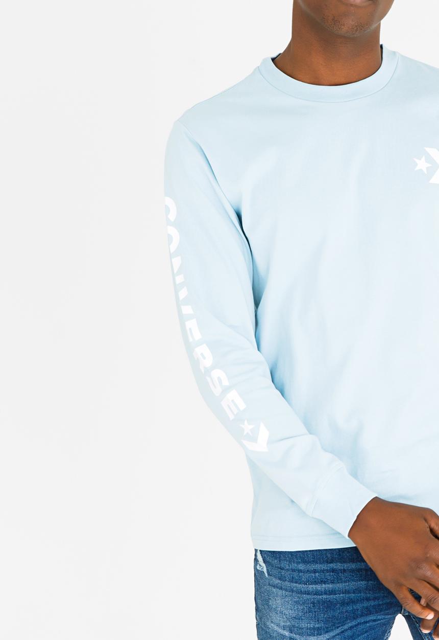 Converse - Converse Star Chevron Wordmark Tee Pale Blue