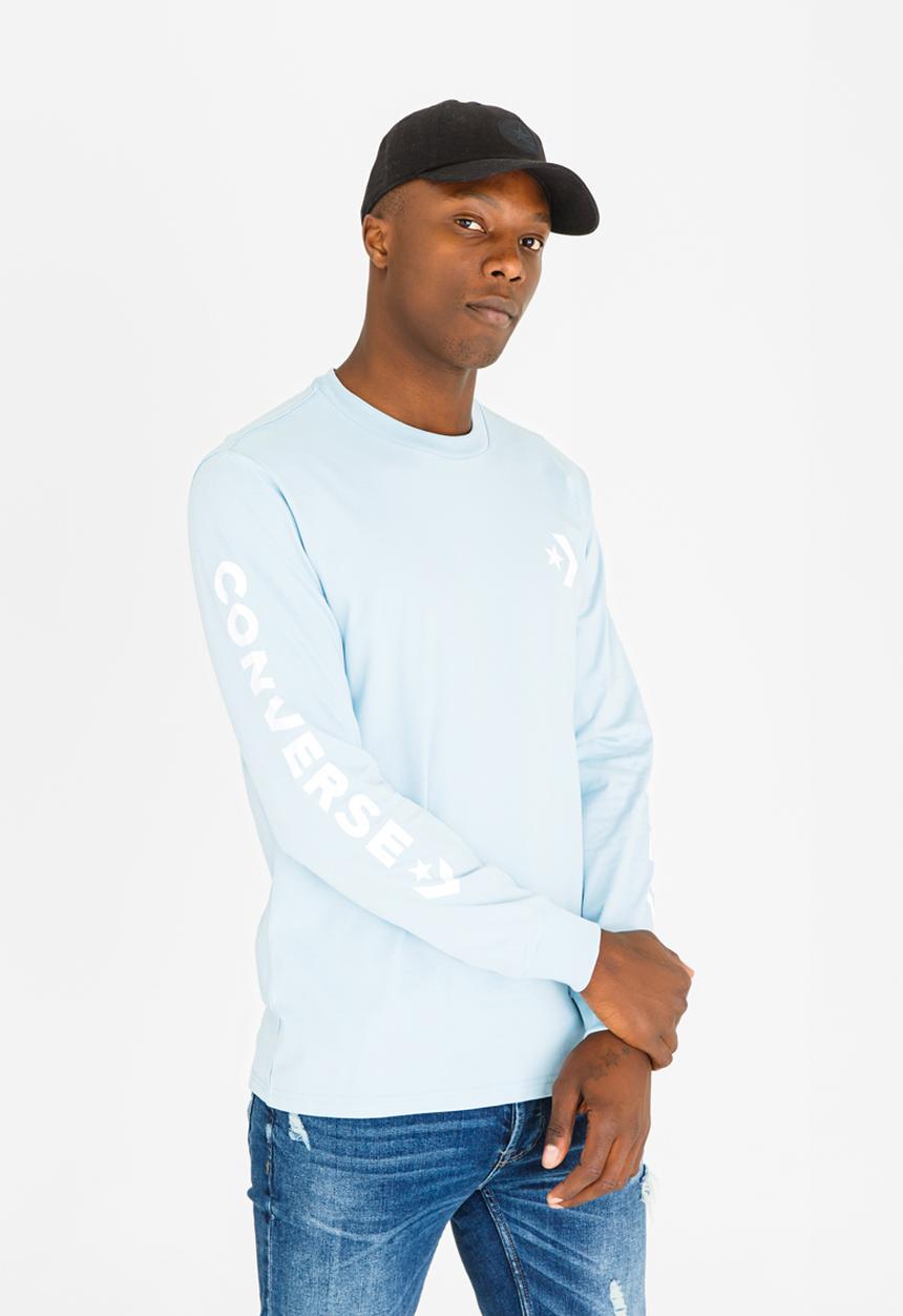 Converse - Converse Star Chevron Wordmark Tee Pale Blue