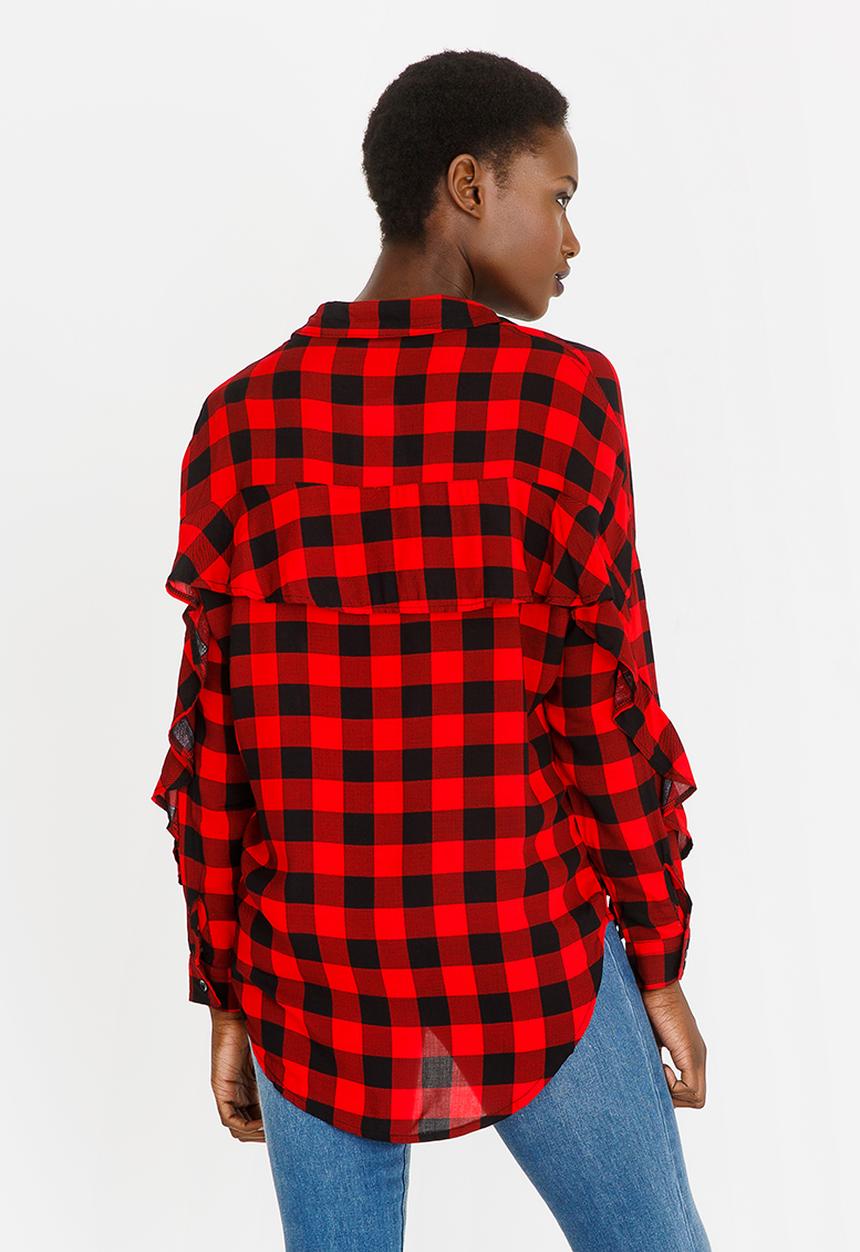 c(inch) - Frill Detail Shirt Red