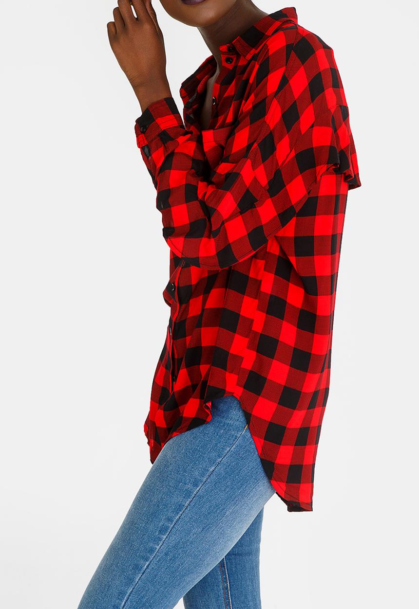 c(inch) - Frill Detail Shirt Red