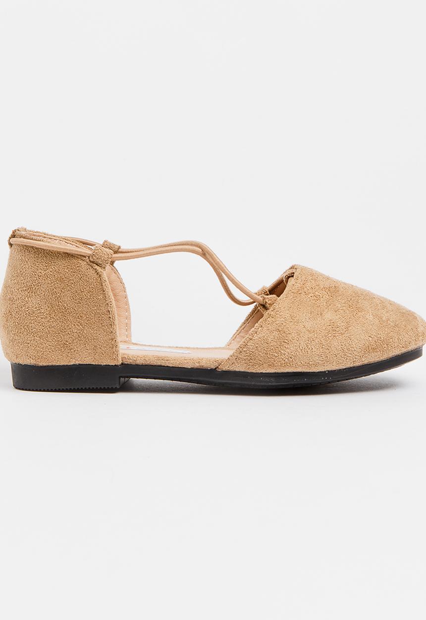 Pop Candy - Criss-Cross Slip On Nude