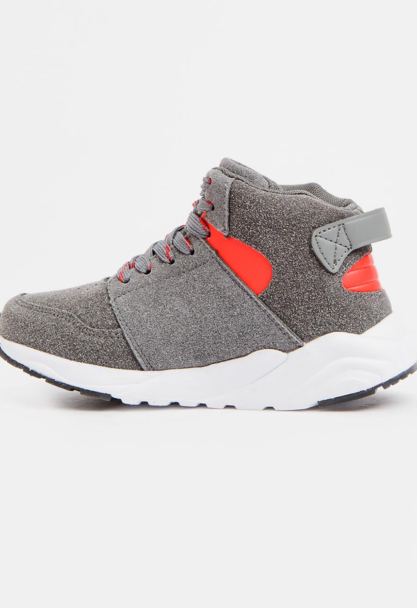 Bubblegummers - High Top Lace Up Sneaker Grey