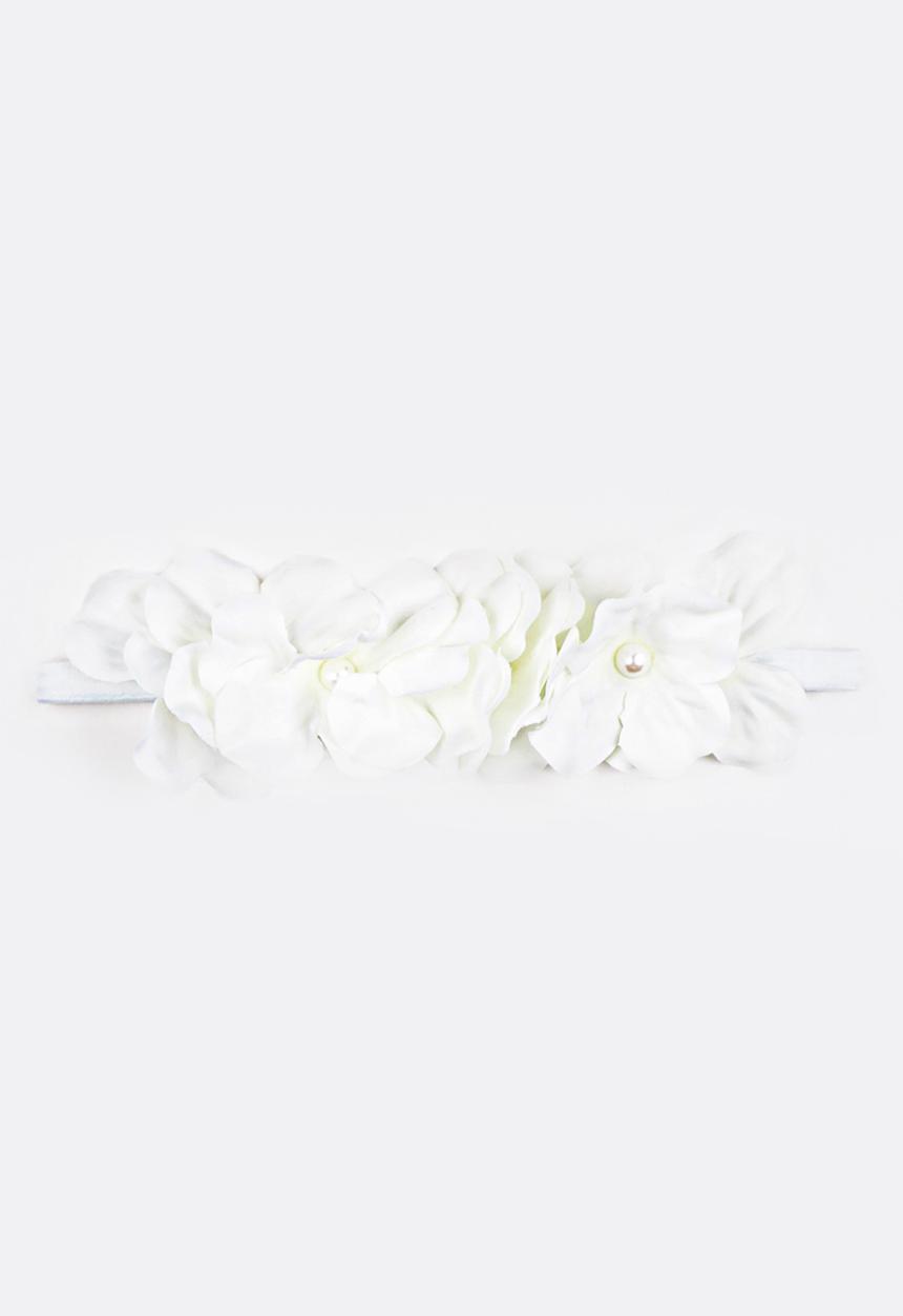 Jewels and Lace - Flower Headband White