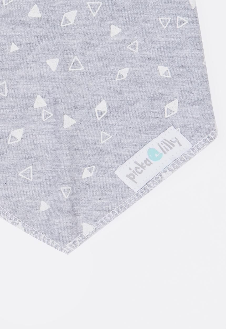 Pickalilly - Triangle Print Bandana Bib Grey