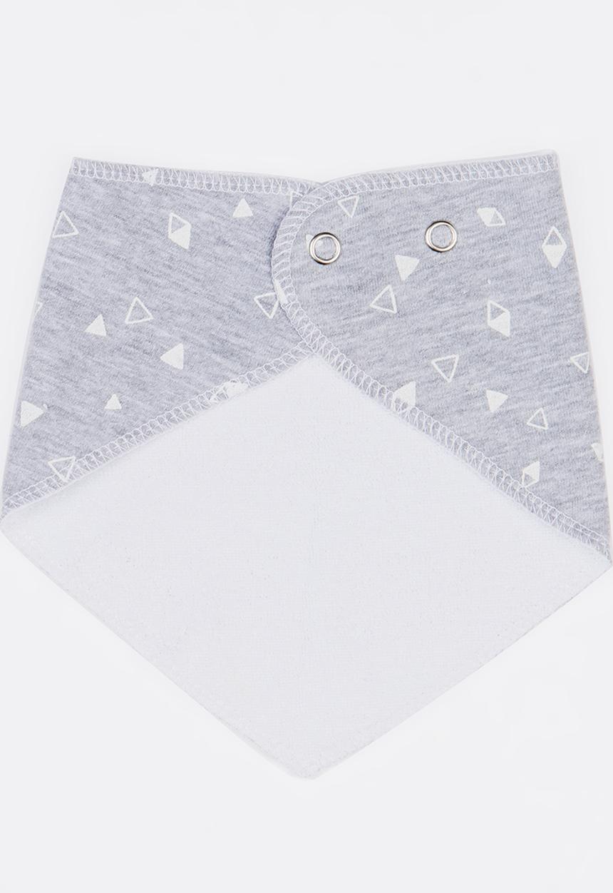Pickalilly - Triangle Print Bandana Bib Grey