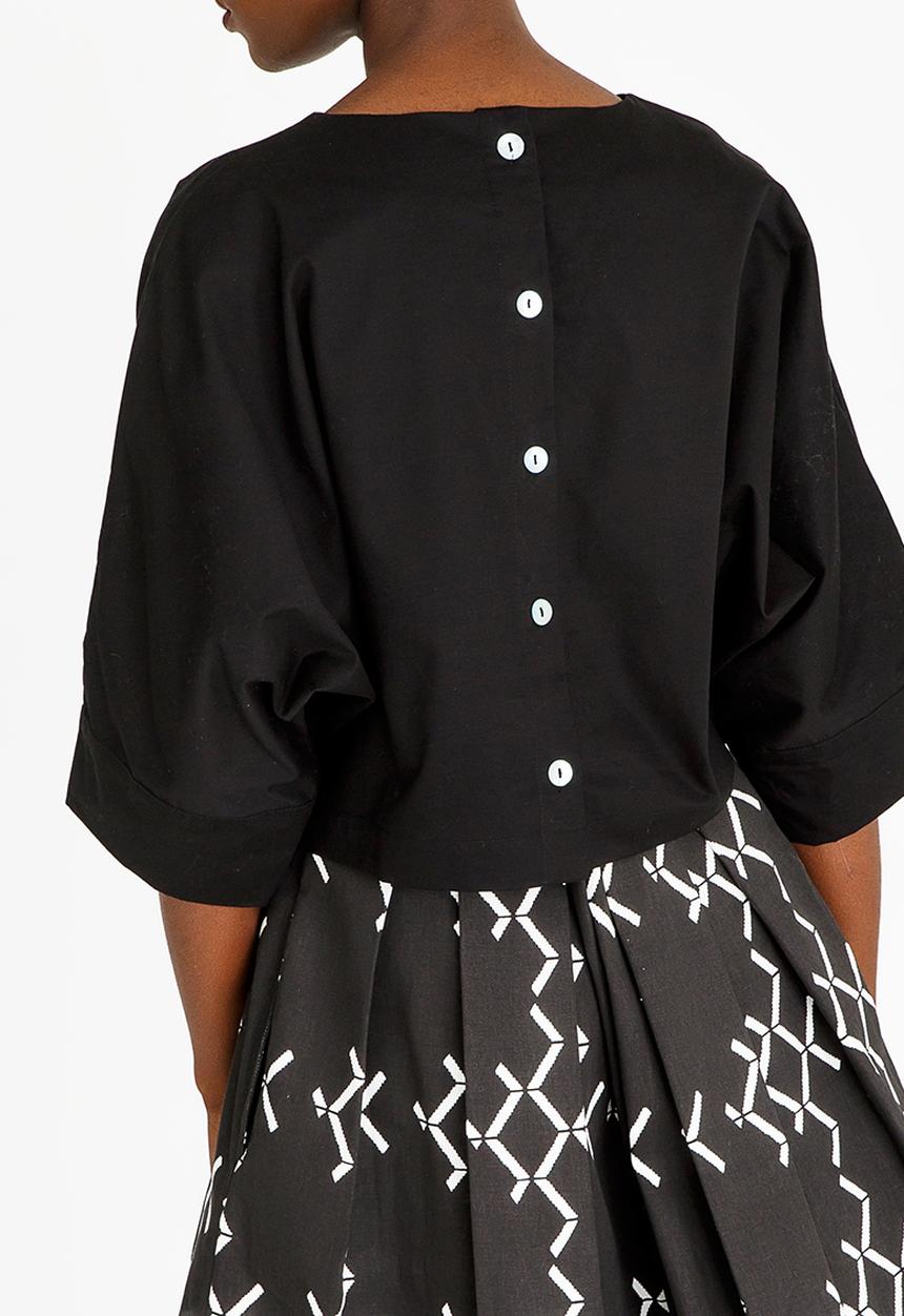 Chulaap - 3/4 Sleeve Box Top Black