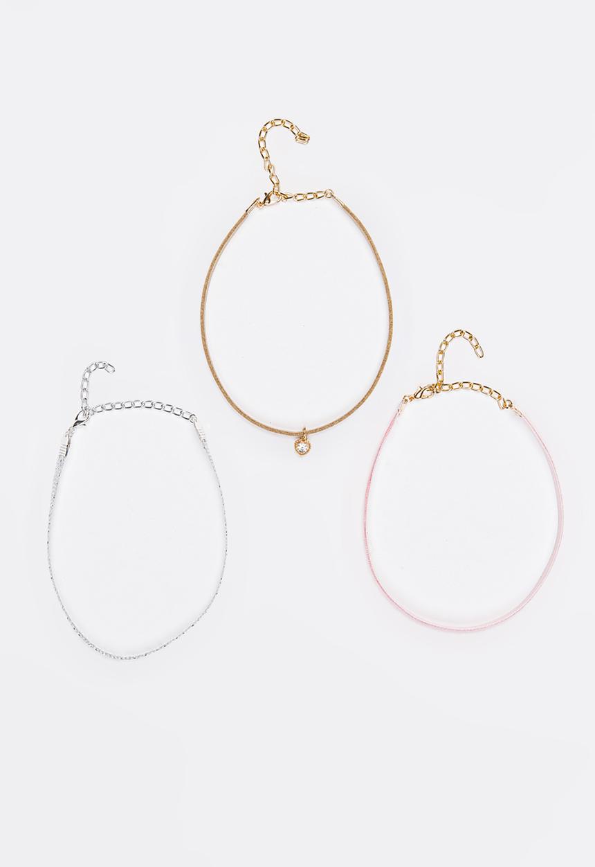 Jewels and Lace - 3 Pack Set Choker Set Multi-colour