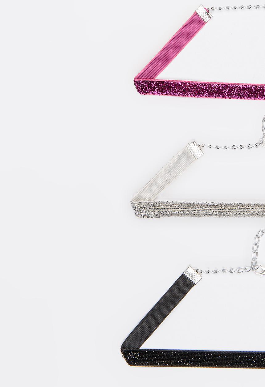 Jewels and Lace - Glitter Chocker Twin Pack Multi-colour