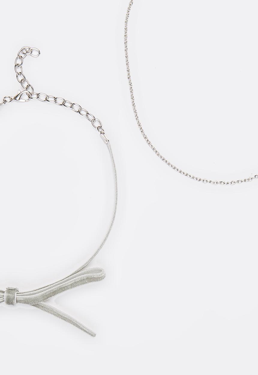 Jewels and Lace - Velvet Chocker Twin Pack Grey