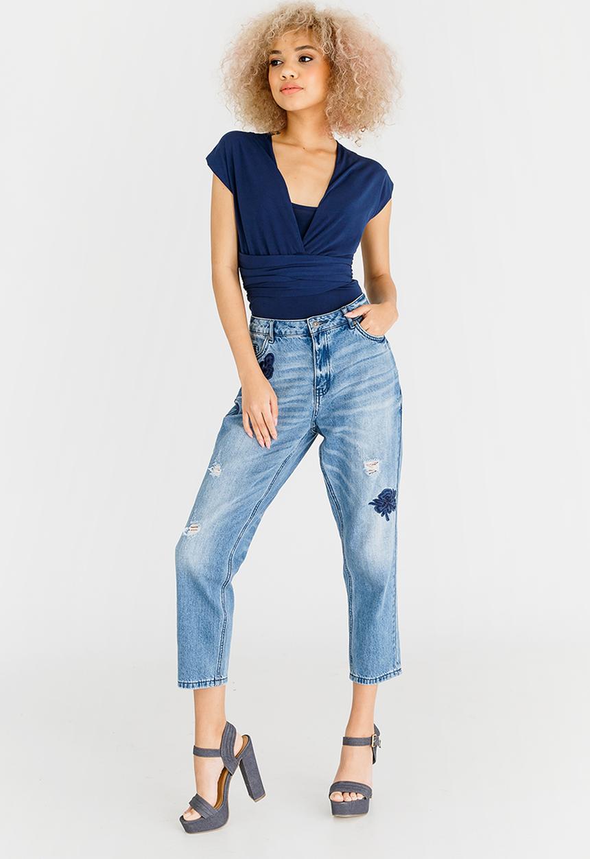 STYLE REPUBLIC - Multi Wrap Bodysuit Navy