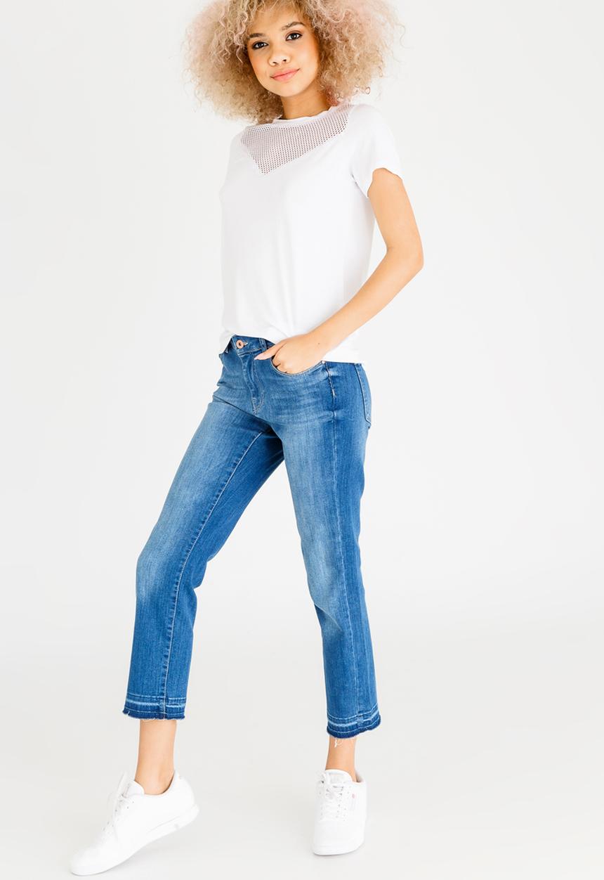 c(inch) - Mesh Inset T-shirt White