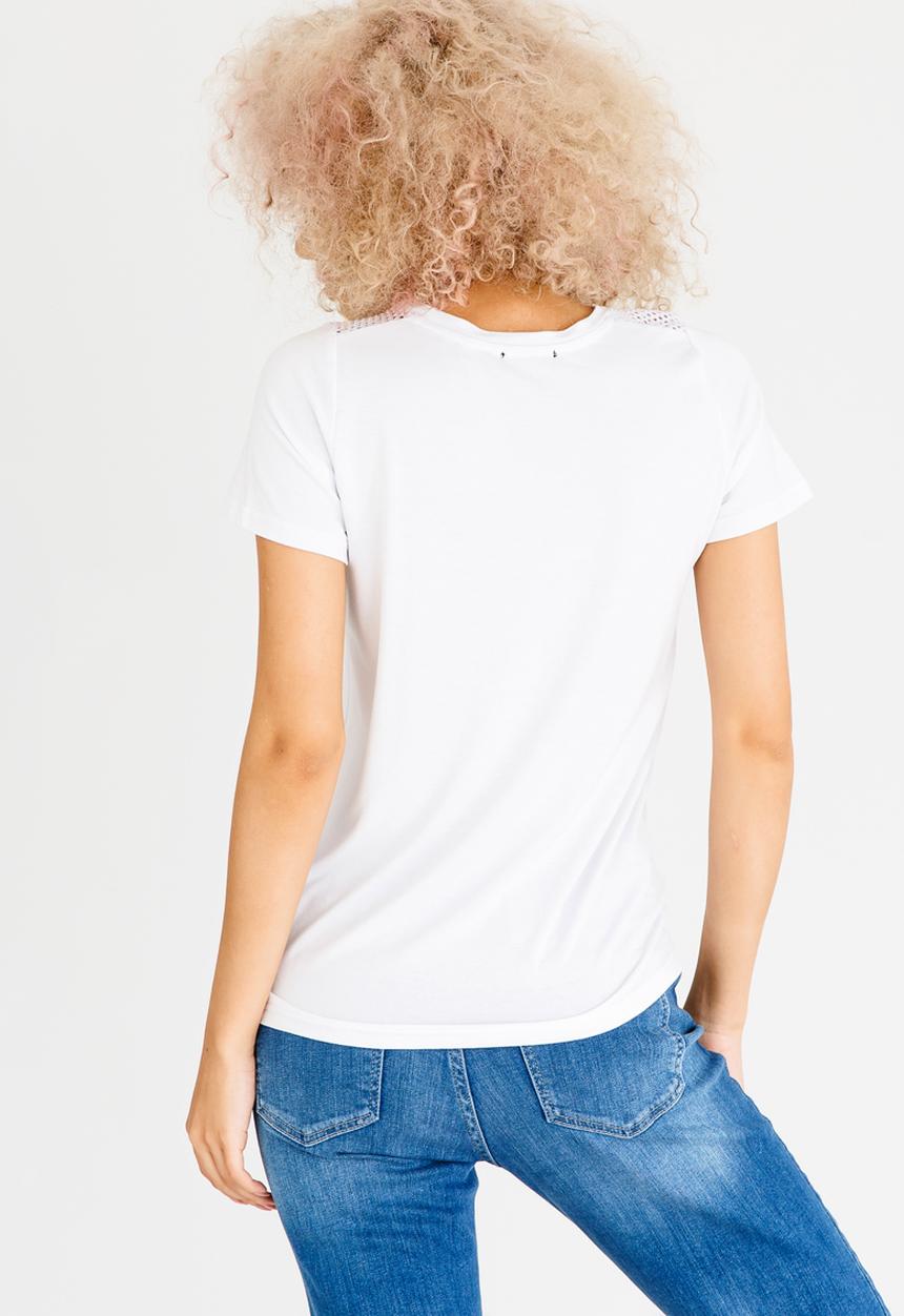 c(inch) - Mesh Inset T-shirt White