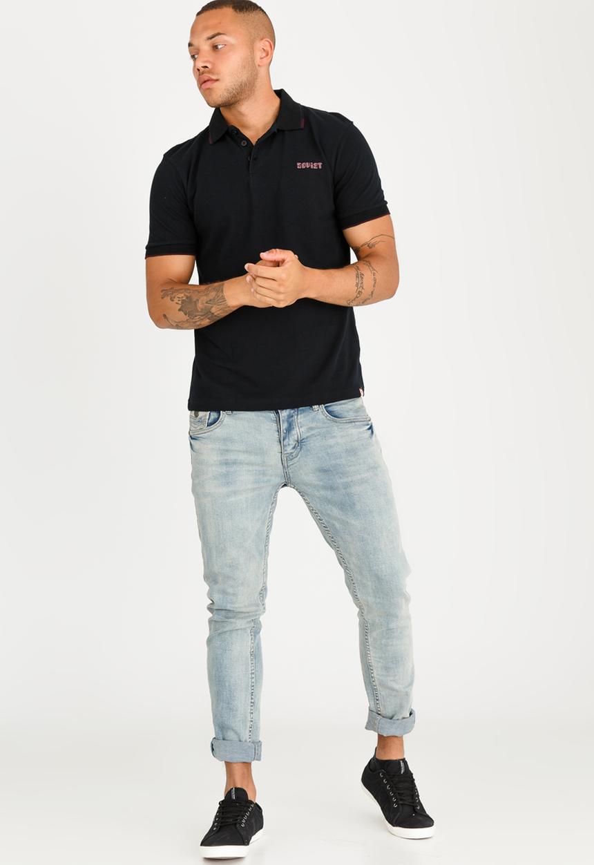 SOVIET - Swansea Pique Golfer Black