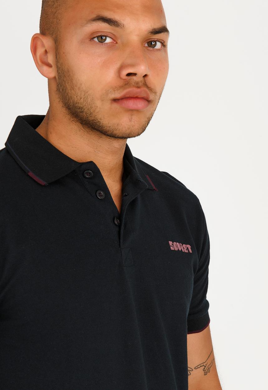 SOVIET - Swansea Pique Golfer Black