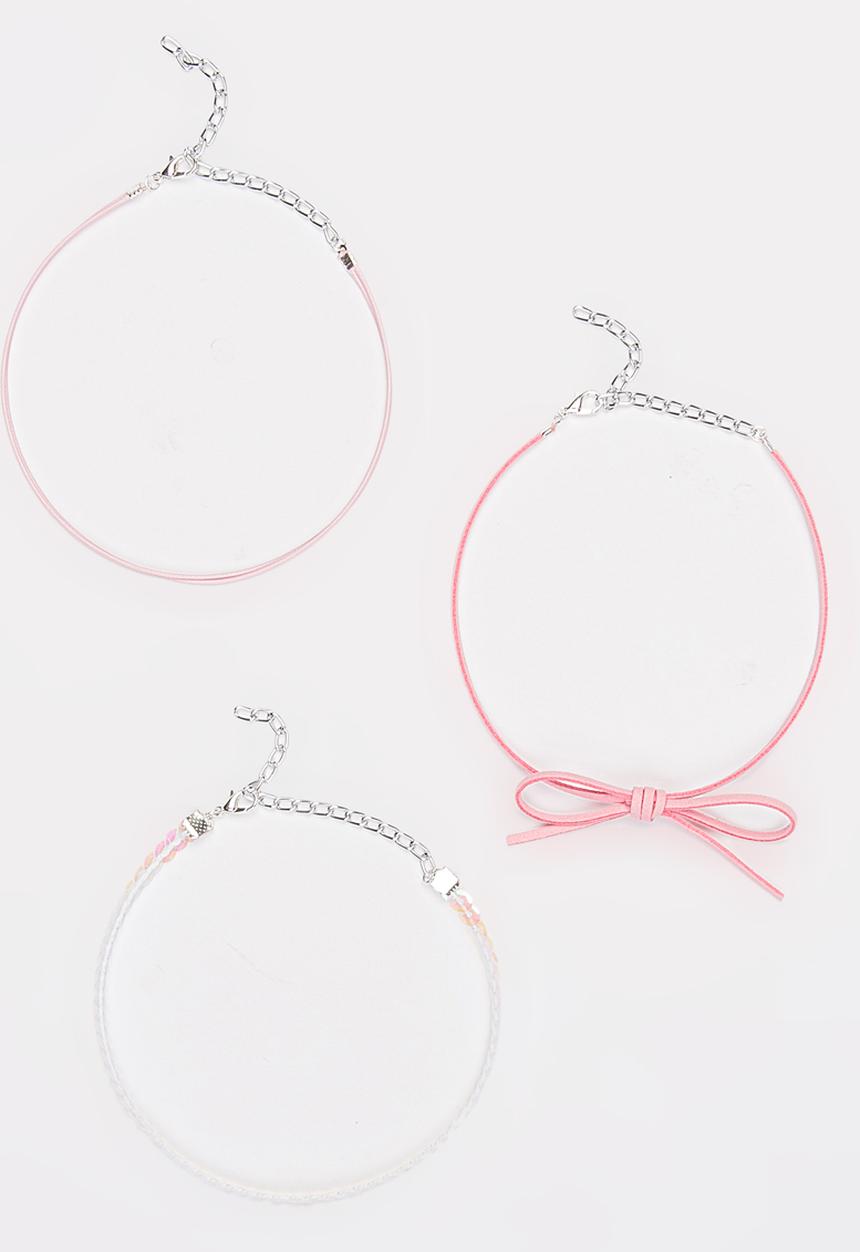 Jewels and Lace - Choker Set 3 Pack Mid Pink
