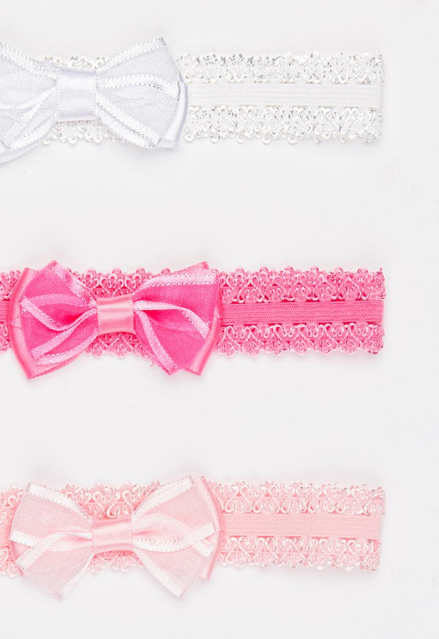 Jewels and Lace - Bow Headband 3 Pack Multi-colour
