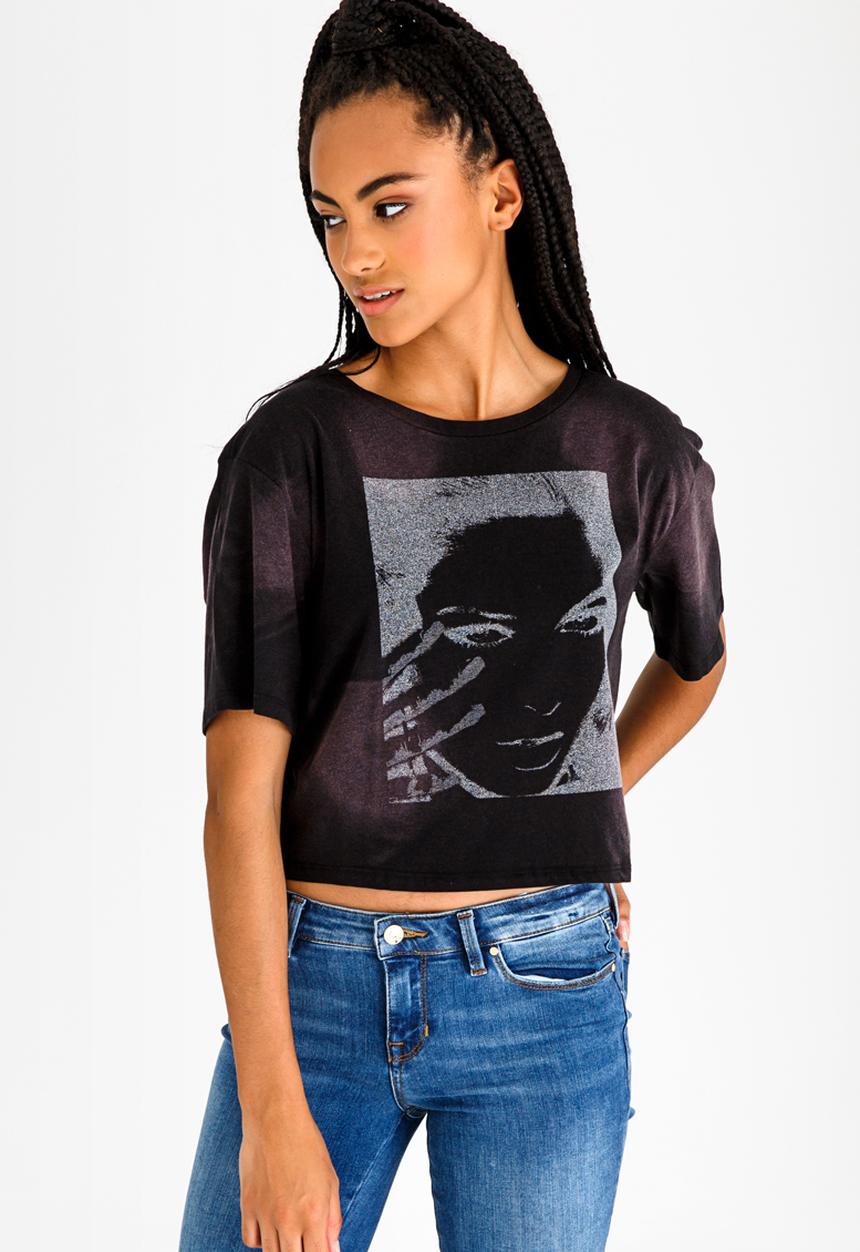 GUESS - Guess Tour Crop Tee Black