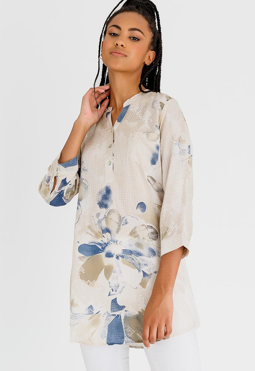 G Couture - Printed Longline Tunic Multi-colour