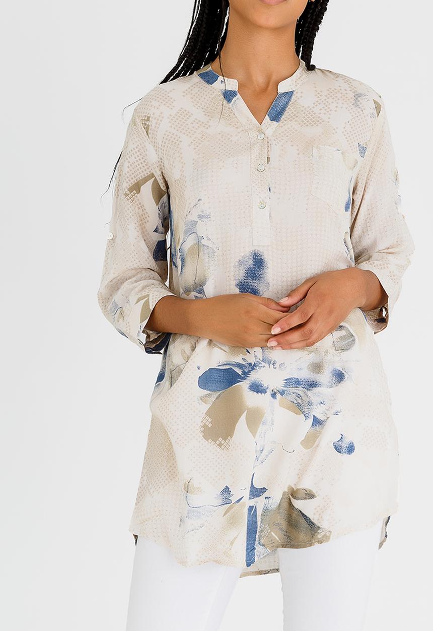 G Couture - Printed Longline Tunic Multi-colour