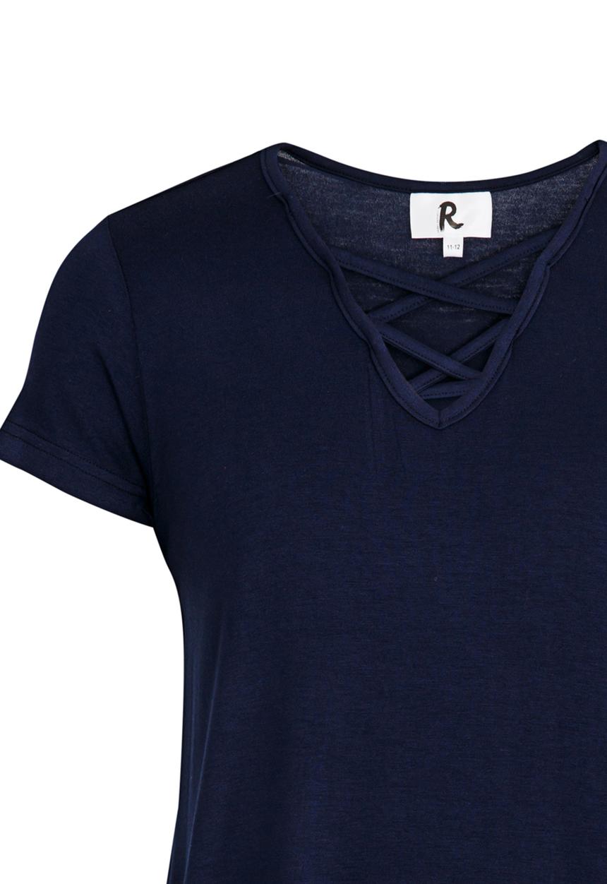 Rebel Republic - Criss Cross Front A-line Dress Navy