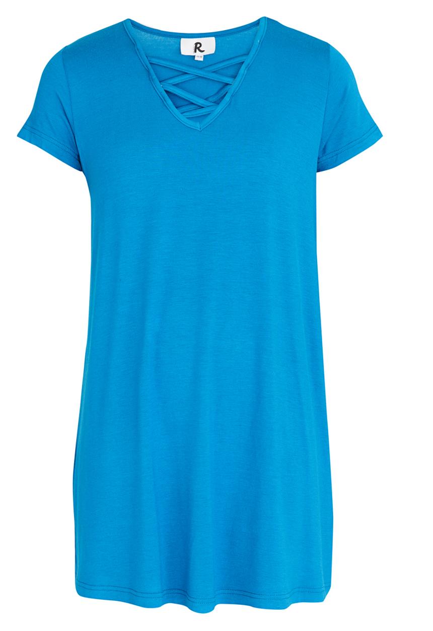 Rebel Republic - Criss Cross Front A-line Dress Mid Blue