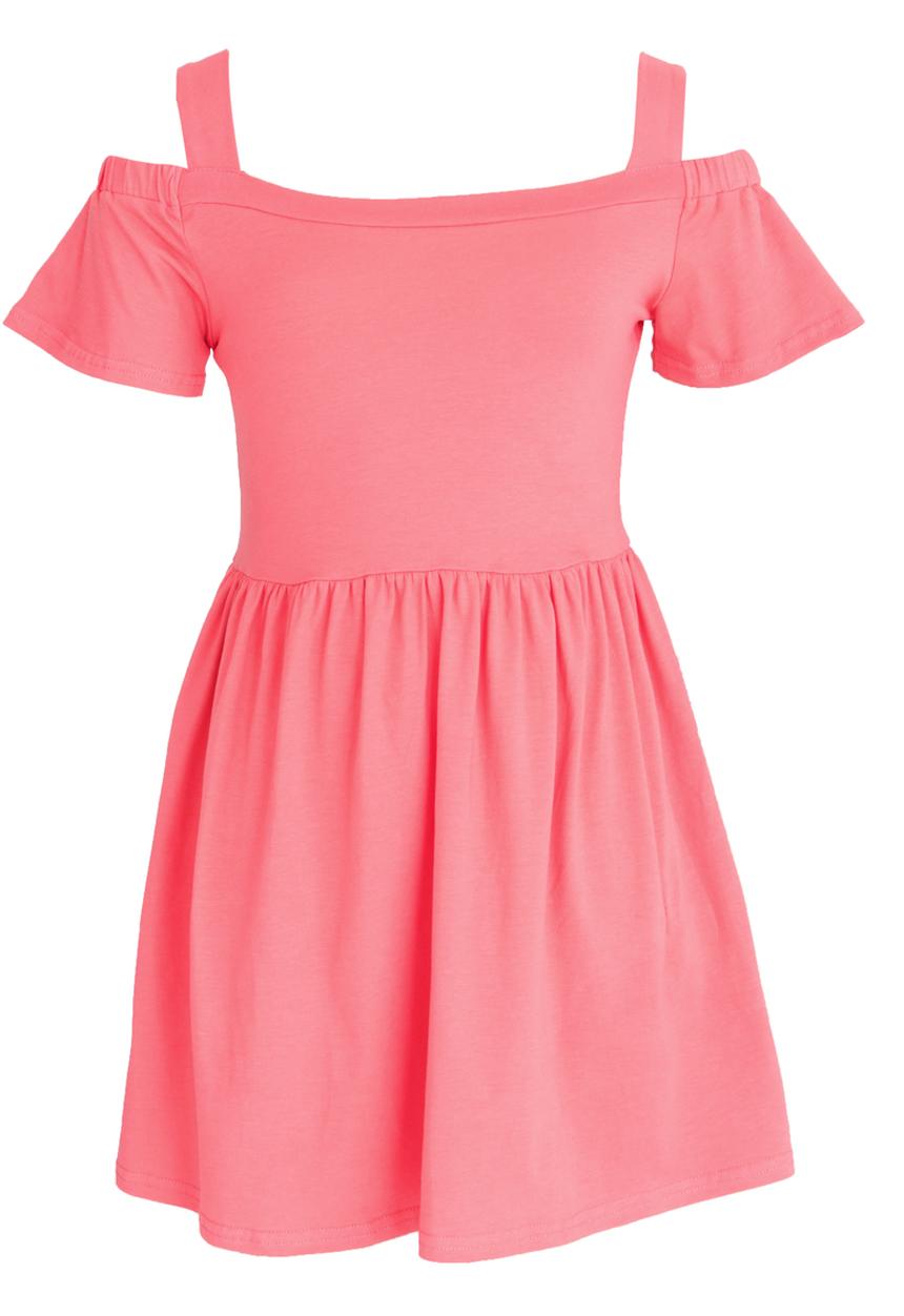 Rebel Republic - Cold Shoulder Jersey Dress Coral