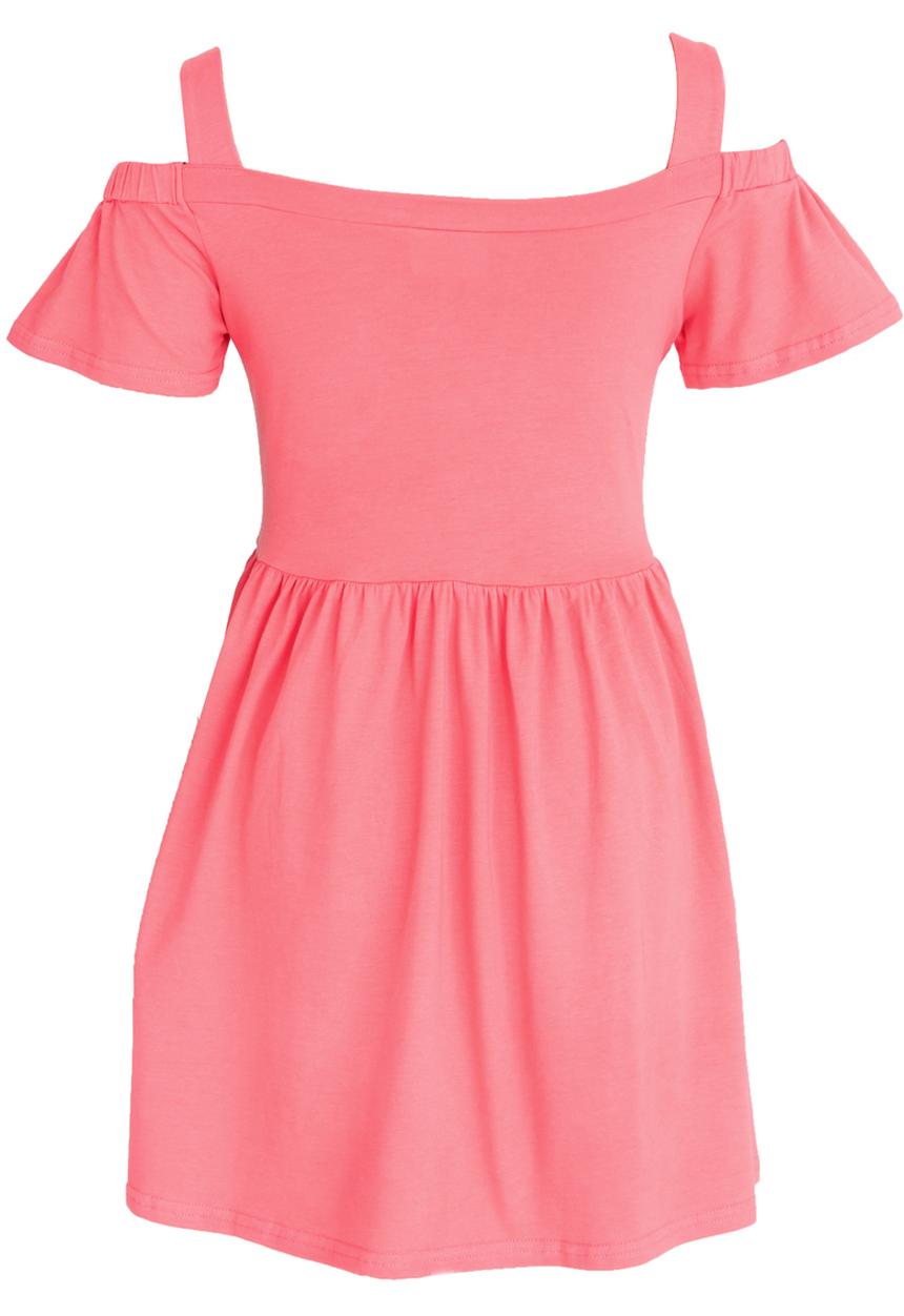 Rebel Republic - Cold Shoulder Jersey Dress Coral