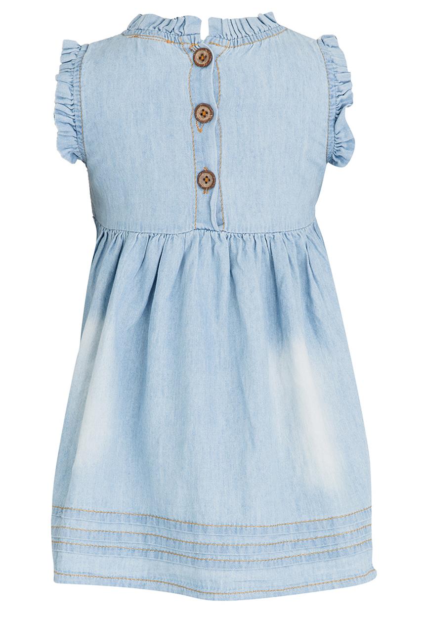 Pop Candy - Denim Embroidered Dress Blue