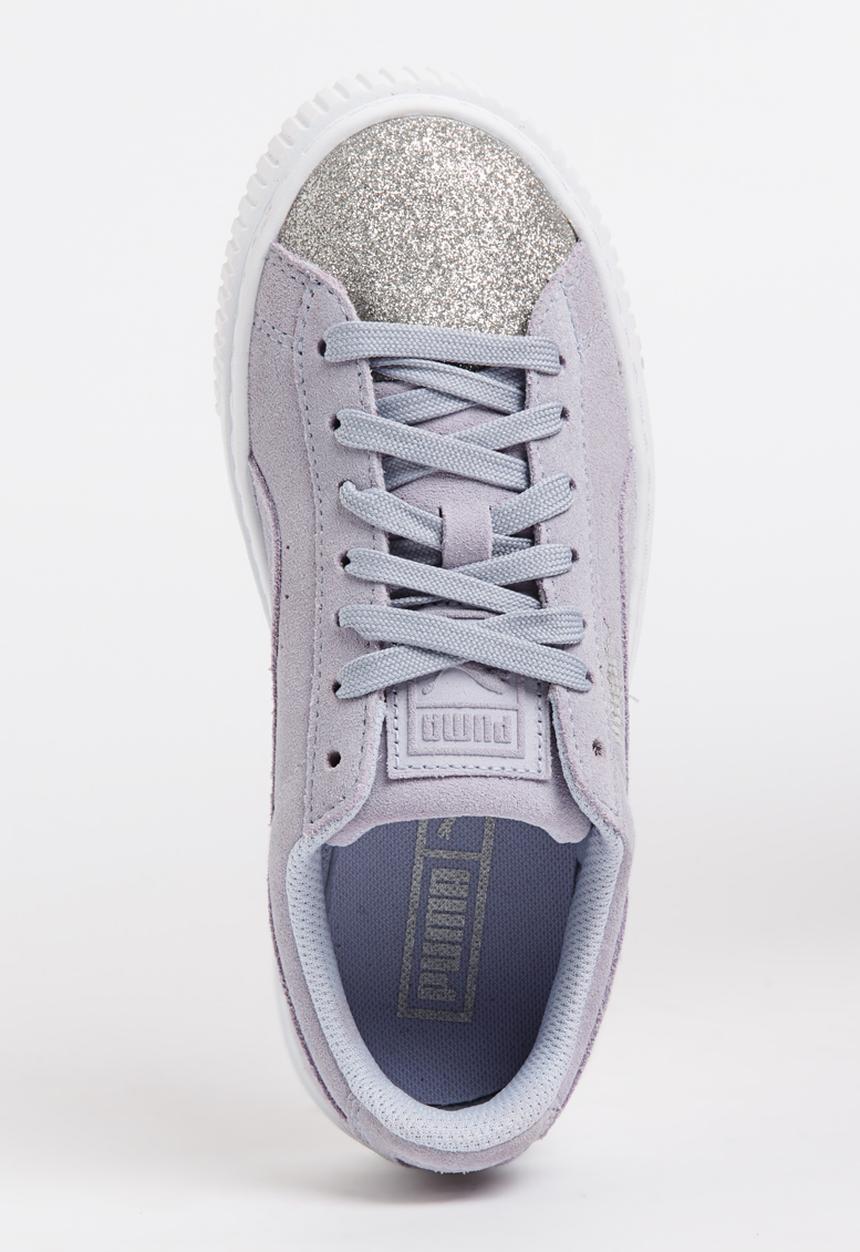 PUMA - Suede Platform Glam Silver