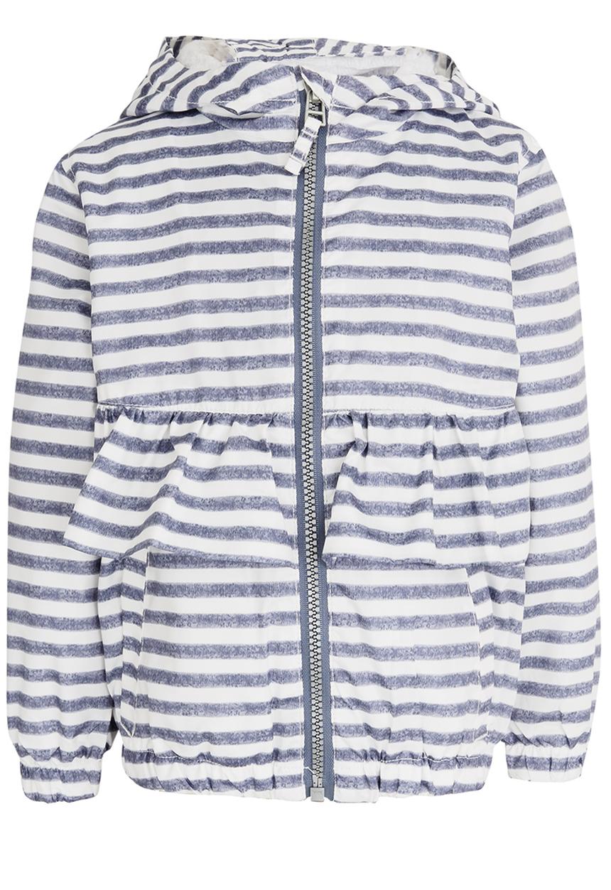 Pop Candy - Printed Hooded Jacket Navy