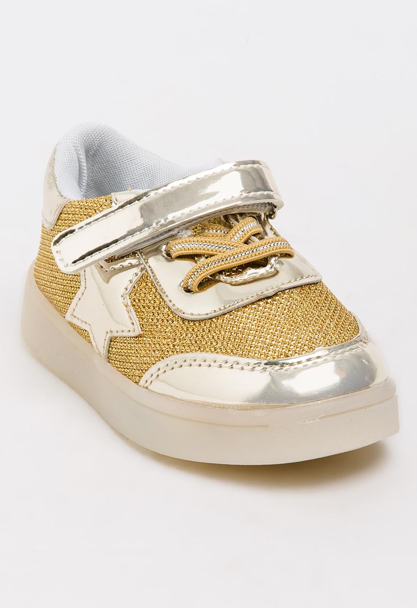 Pop Candy - Girls Light Up Sneaker Gold