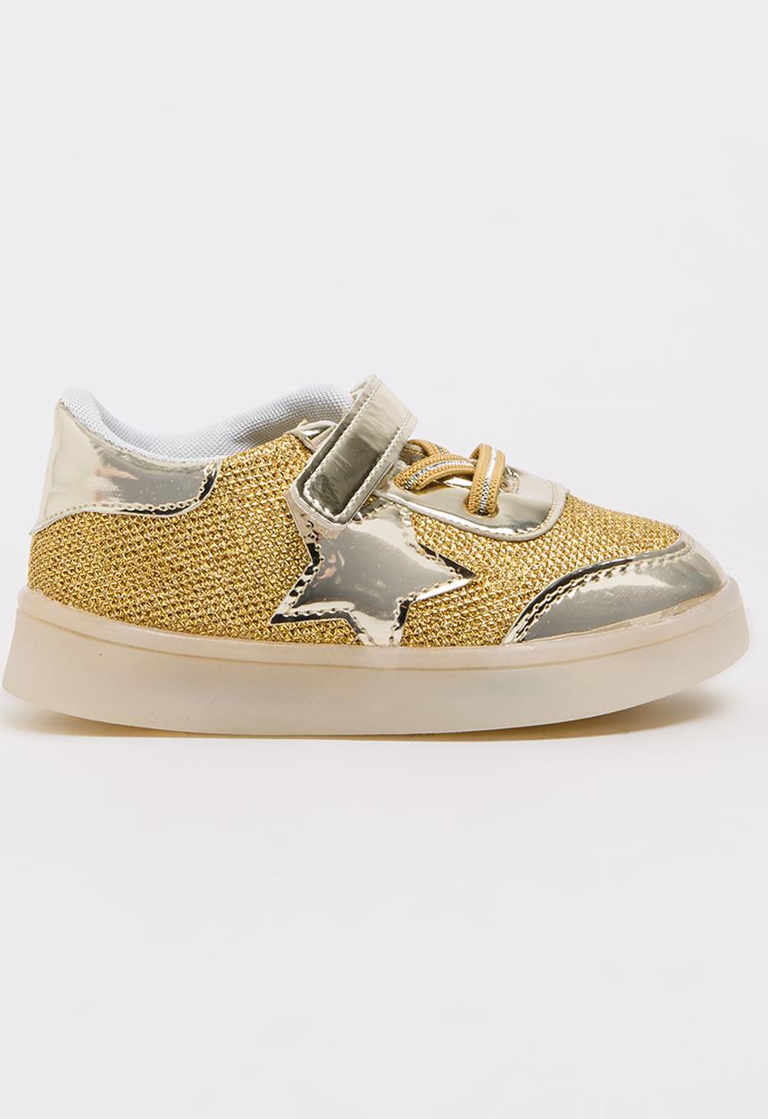 Pop Candy - Girls Light Up Sneaker Gold