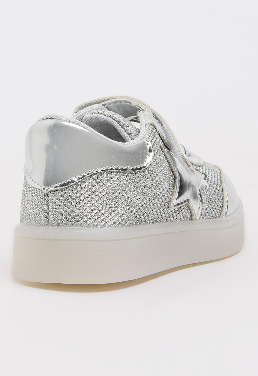 Pop Candy - Girls Light Up Sneaker Silver