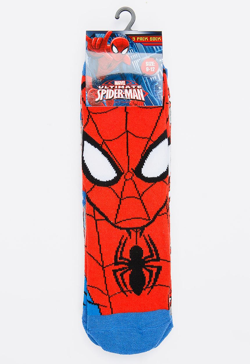 Character Fashion - Spider- Man 3 Pack Anklet Sock Dark Red