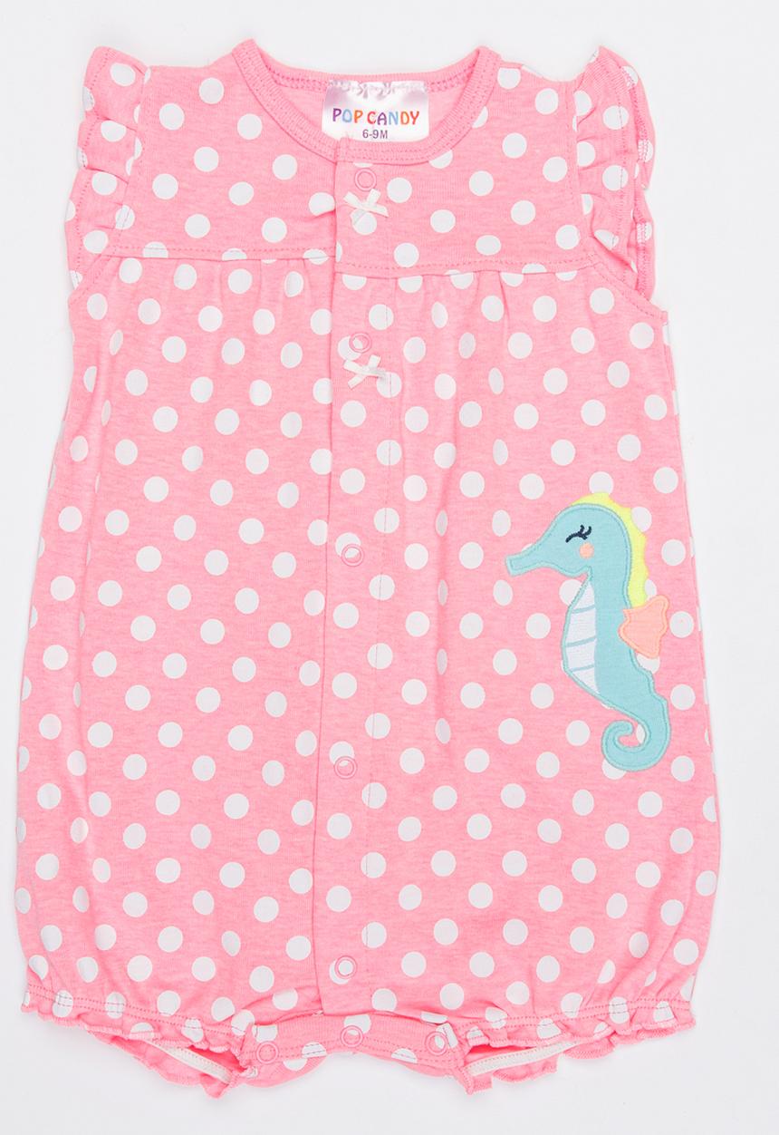 Pop Candy - Romper With Embroidery detail Pale Pink