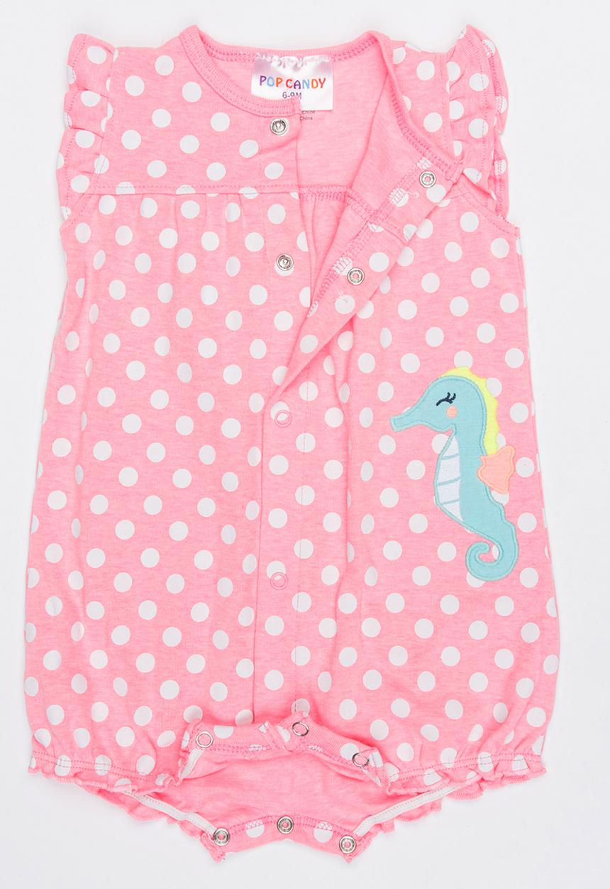 Pop Candy - Romper With Embroidery detail Pale Pink