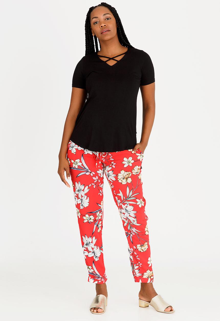 Cherry Melon - Crossover Top Black