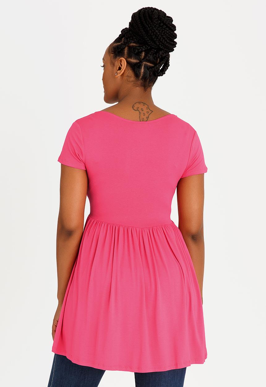 edit Maternity - V-neck Twist Detail Top Cerise Pink