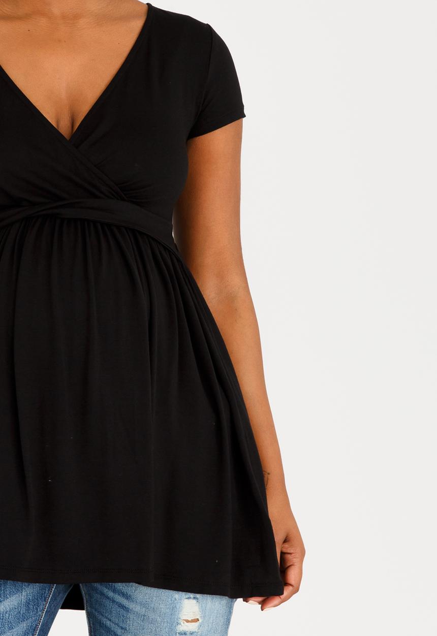 edit Maternity - V-neck Twist Detail Top Black