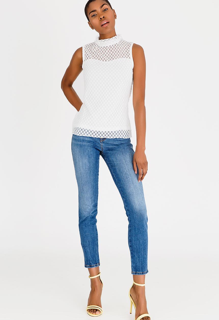 edit - Dotty Mesh Top White